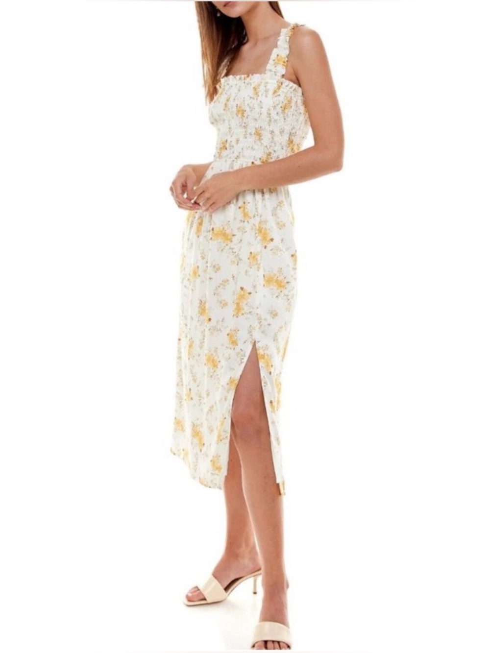 New Wayf Dress Rashida Summer Smocked Midi Floral Plus Size 1X